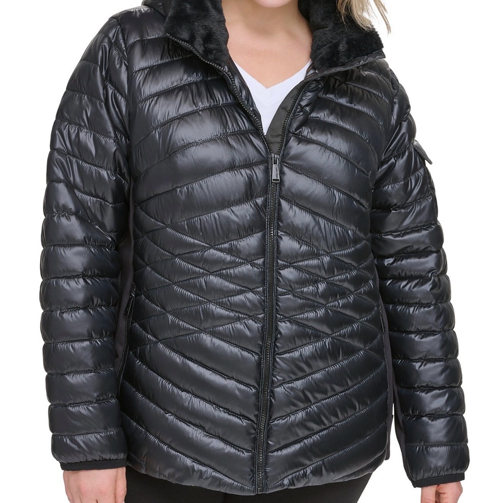 Calvin Klein Performance Shiny Black Puffer Jacket